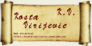 Kosta Virijević vizit kartica